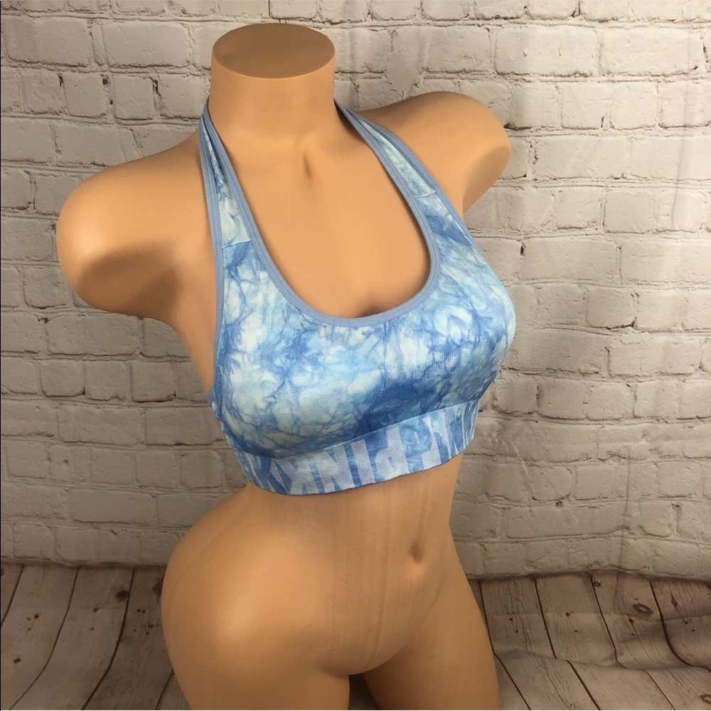 VS Pink Cool & Comfy wireless halter bra tie dye - Picture 6 of 8